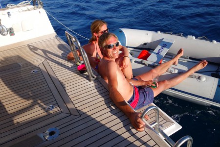 Open and nice access stern to water, Kythnos 2015